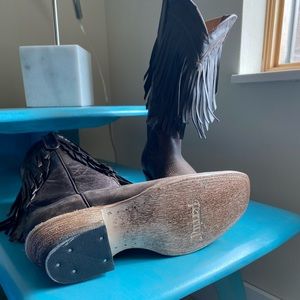 Ferrini Fringed Leather Cowboy Boots